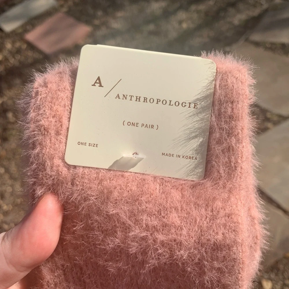 Anthropologie Pink Over The Knee Cozy Socks NWT